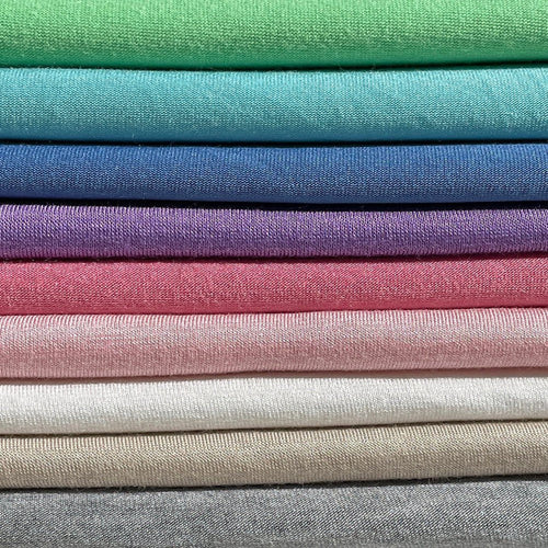 60” Bamboo & Rayon 4-Way Stretch with Spandex Solid Jersey Knit Fabric By the Yard | APC Fabrics