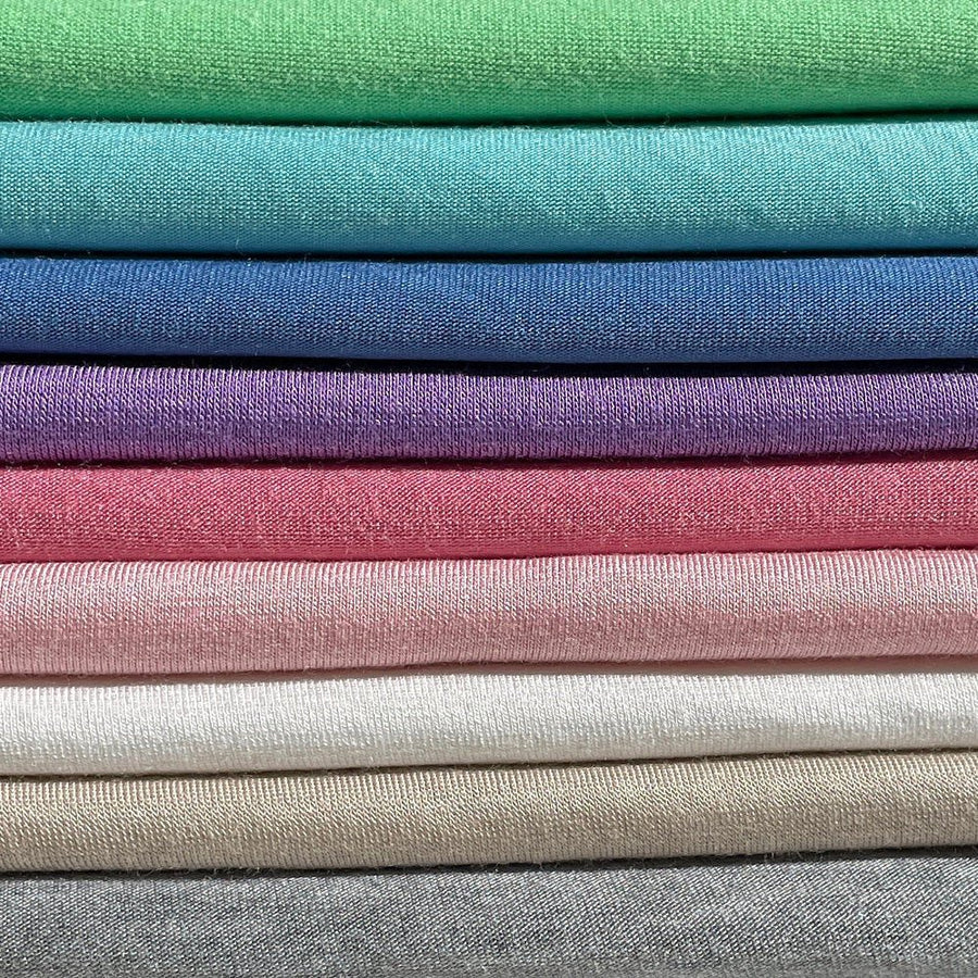 60” Bamboo & Rayon 4-Way Stretch with Spandex Solid Jersey Knit Fabric By the Yard | APC Fabrics