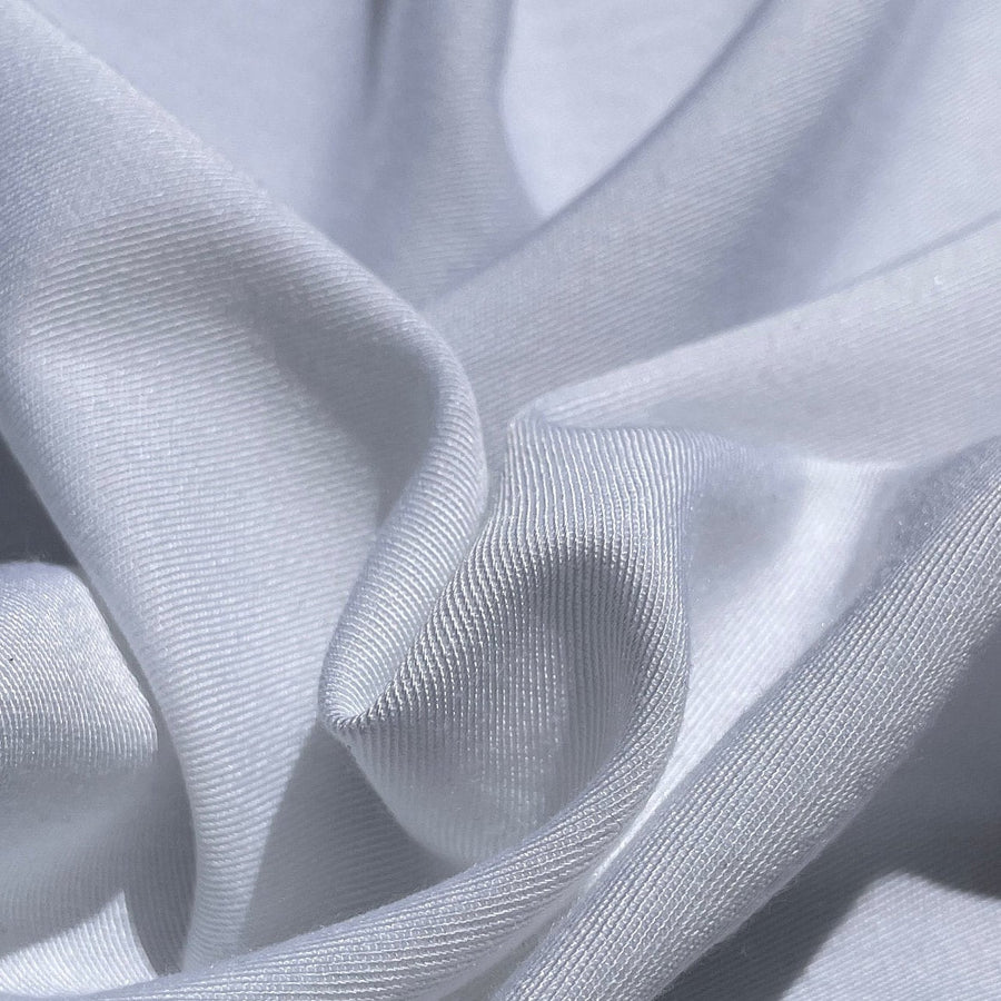 58" Rayon & Polyester Poly Blend Twill Gabardine White 7 OZ Woven Fabric by the Yard | APC Fabrics