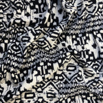 60" Modal Egyptian Print with Spandex & Stretch Ivory Cream Beige Black Jersey Knit Fabric By the Yard | APC Fabrics
