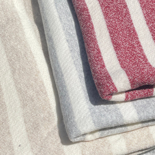 58" Cotton Rayon 11 Oz French Terry Cloth Yarn Dyed Striped Loop Terry Knit Fabric By the Yard | APC Fabrics