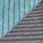 58" French Terry 100% Cotton 9 OZ Blue & Black Striped Knit Fabric By the Yard | APC Fabrics