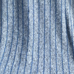 100% Cotton Loop French Terry Heather Blue Striped Print 10 Oz Knit Fabric By the Yard | APC Fabrics