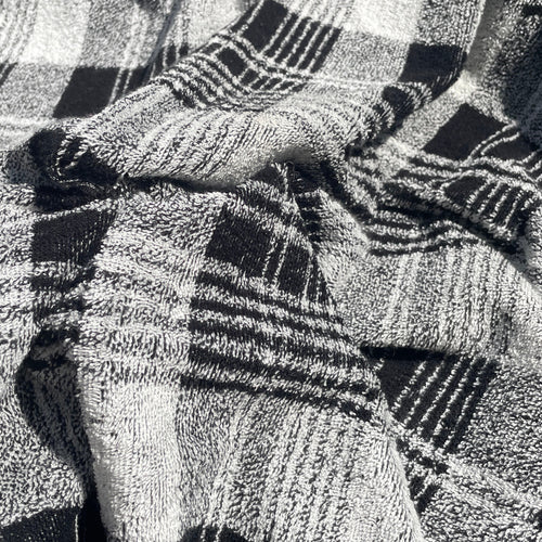 58" Cotton Rayon 10 OZ American Terry Cloth Double Knit 10 Oz Checkered Gingham Knit Fabric By the Yard | APC Fabrics