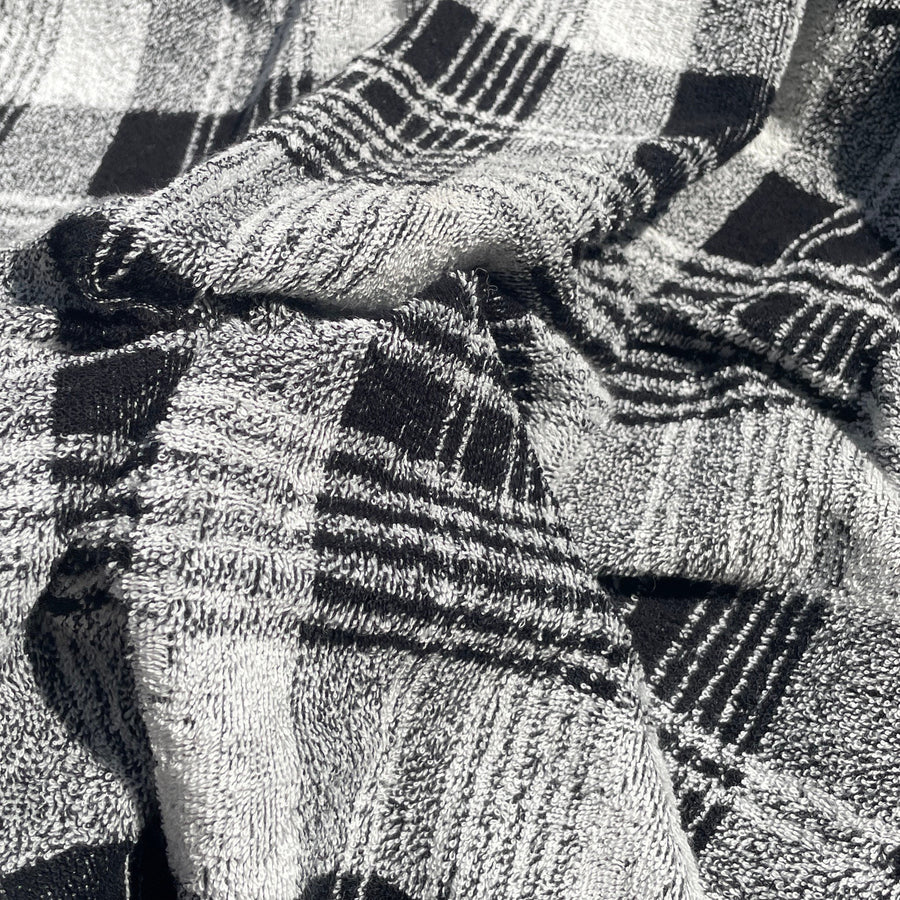 58" Cotton Rayon 10 OZ American Terry Cloth Double Knit 10 Oz Checkered Gingham Knit Fabric By the Yard | APC Fabrics