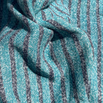 58" French Terry 100% Cotton 9 OZ Blue & Black Striped Knit Fabric By the Yard | APC Fabrics