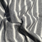 58" French Terry 100% Cotton 10 OZ Gray and White Striped Knit Fabric By the Yard | APC Fabrics