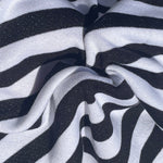 58" French Terry 100% Cotton 9 OZ Black and White Striped Knit Fabric By the Yard | APC Fabrics