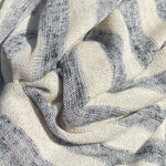 58" Rayon Hachi Striped 6 OZ Khaki Ivory & Gray Knit Fabric By the Yard | APC Fabrics