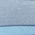 58" Loop Terry Three End Fleece 8 OZ Cotton Baby Blue & Navy Blue Knit Fabric by the Yard | APC Fabrics