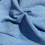 58" Loop Terry Three End Fleece 8 OZ Cotton Baby Blue & Navy Blue Knit Fabric by the Yard | APC Fabrics