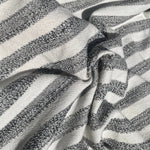 58" French Terry & Loop Terry 100% Cotton Yarn Dyed 10 OZ Gray and White Striped Knit Fabric By the Yard | APC Fabrics