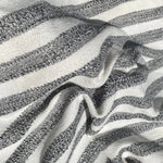 58" French Terry & Loop Terry 100% Cotton Yarn Dyed 10 OZ Gray and White Striped Knit Fabric By the Yard | APC Fabrics