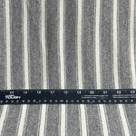 58" French Terry 100% Cotton 10 OZ Gray and White Striped Knit Fabric By the Yard | APC Fabrics