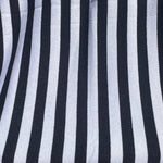 58" French Terry 100% Cotton 9 OZ Black and White Striped Knit Fabric By the Yard | APC Fabrics